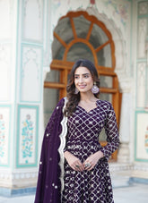 Magnificent Looking Gown in Wine Colour